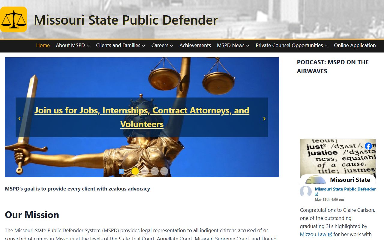 Missouri State Public Defender homepage
