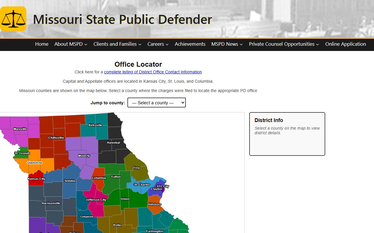 Missouri State Public Defender office locator