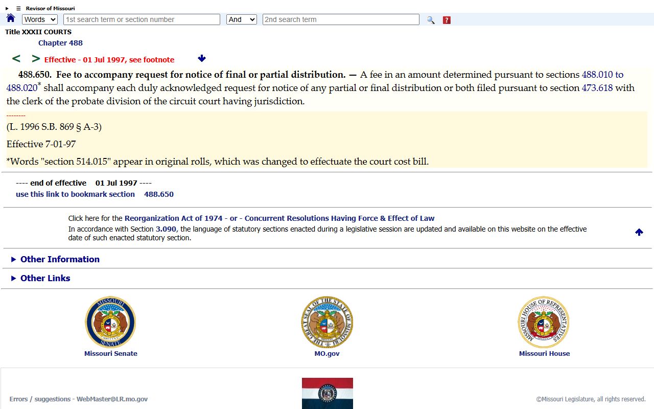 Missouri expungement surcharge statute