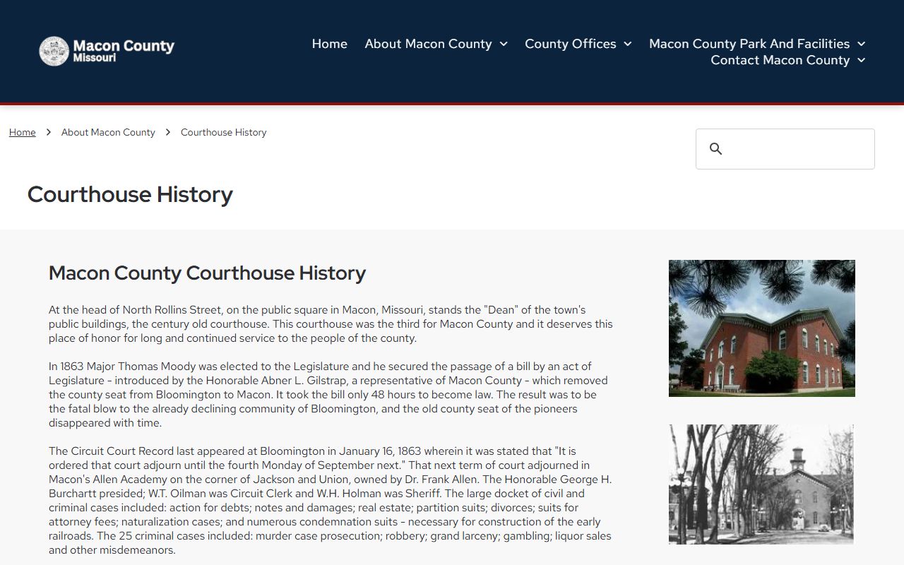 Macon County Court records courthouse history