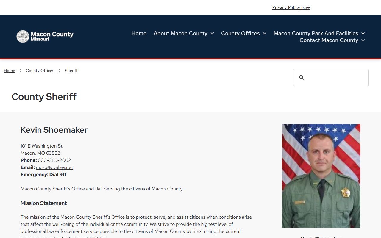 Macon County warrant records sheriff contact
