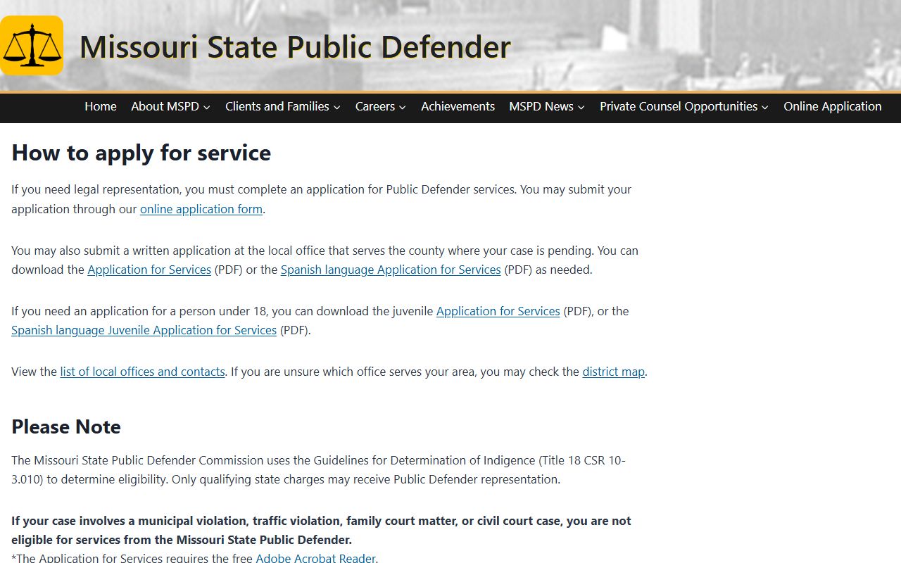 Macon County warrant records public defender application instructions